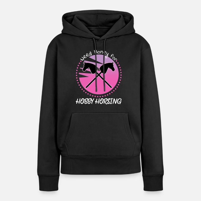 Hobby Cheval Hobby Équitation - Sweat à capuche Premium bio Femme - noir