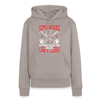 Lunch Lady, School Canteen Worker, Dinner Lady - Women’s Premium Organic Hoodie - taupe - Front - Julia (174cm)