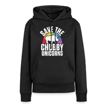 Speichern Sie Die Molligen Einhörner Fat Rino - Frauen Premium Bio Hoodie - Schwarz - Vorne - Julia (174cm)