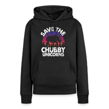 Speichern Sie Die Molligen Einhörner Fat Rino - Frauen Premium Bio Hoodie - Schwarz - Vorne - Julia (174cm)