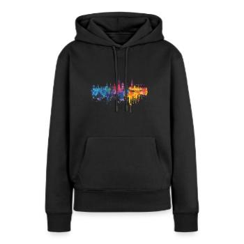 Nuremberg - Sweat à capuche Premium bio Femme - noir - Devant - Julia (174cm)