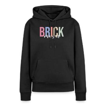 Maçonnerie de brique Maçon Maçon - Sweat à capuche Premium bio Femme - noir - Devant - Julia (174cm)