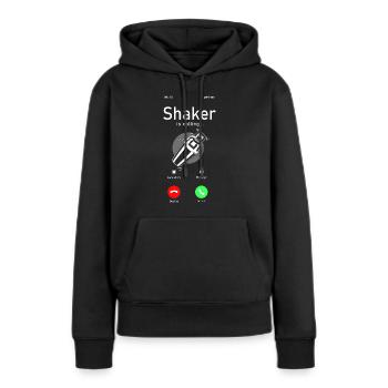 Barman Mixologue Affichage du téléphone - Sweat à capuche Premium bio Femme - noir - Devant - Julia (174cm)