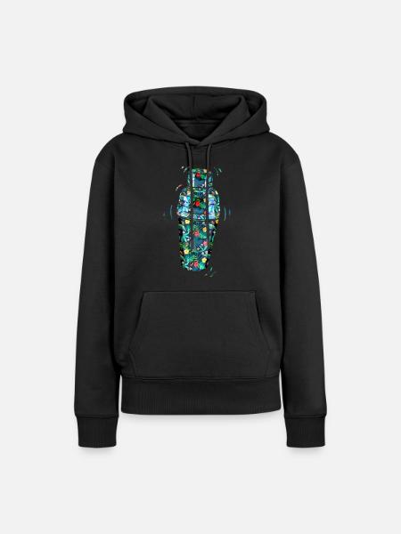 Bartender Mixologist Floral - Frauen Premium Bio Hoodie - Schwarz