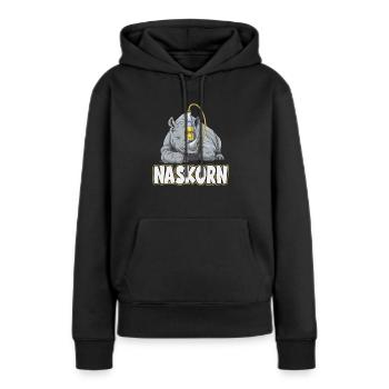 Naskorn Nashorn mit Korn - Frauen Premium Bio Hoodie - Schwarz - Vorne - Julia (174cm)