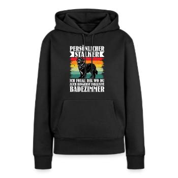 Newfie PERSÖNLICHER STALKER FOLGE DIR INS BAD - Frauen Premium Bio Hoodie - Schwarz - Vorne - Julia (174cm)