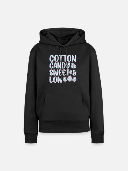 Zuckerwatte Geburtstag Cotton Candy Sweet & Low - Dame Premium hoodie, økologisk bomuld - sort