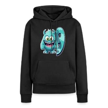 Monster-design Für Kinder – Neun Jahre - Frauen Premium Bio Hoodie - Schwarz - Vorne - Julia (174cm)