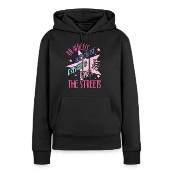 Rollerskater Party On Wheels We Chase Gifts - Frauen Premium Bio Hoodie - Schwarz - Vorne - Julia (174cm)