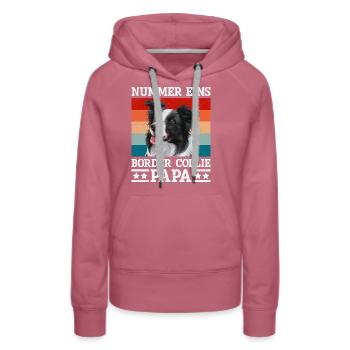 Border Collie NUMBER ONE BORDER COLLIE DAD - Women’s Premium Organic Hoodie - mauve - Front - Isabella (175cm)