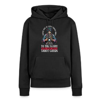 Lecture de tarot, il y a toujours des voyants - Sweat à capuche Premium bio Femme - noir - Devant - Julia (174cm)