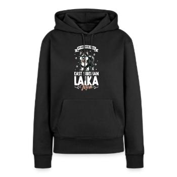 Laïka Mama de Sibérie orientale - Sweat à capuche Premium bio Femme - noir - Devant - Julia (174cm)