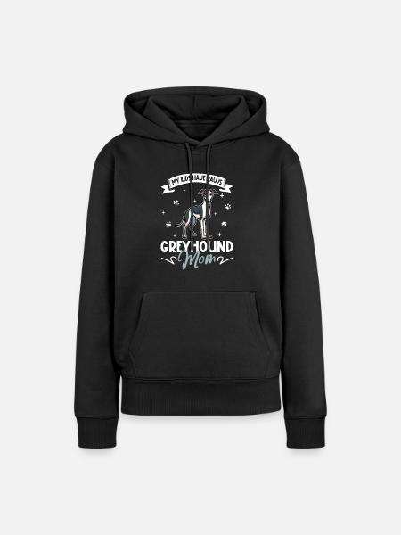 Greyhound Mama - Frauen Premium Bio Hoodie - Schwarz