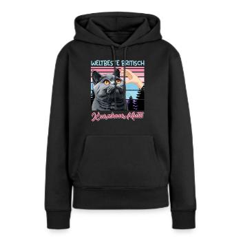Britisch Kurzhaar WELTBESTE BRITISCH KURZHAAR - Frauen Premium Bio Hoodie - Schwarz - Vorne - Julia (174cm)