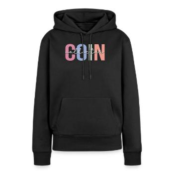 Pièces de collection Pièces de collection Pièces de collection Expert en pièces de monnaie - Sweat à capuche Premium bio Femme - noir - Devant - Julia (174cm)
