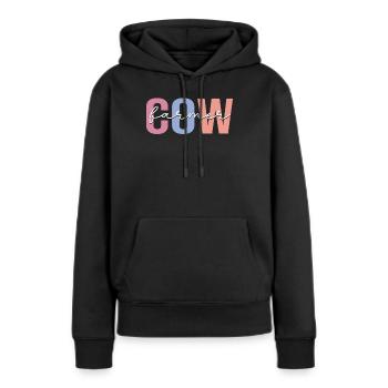 éleveur de vaches Ferme Éleveur de bétail - Sweat à capuche Premium bio Femme - noir - Devant - Julia (174cm)