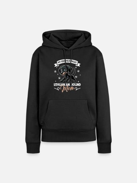 Litauische Bracke Mama - Frauen Premium Bio Hoodie - Schwarz