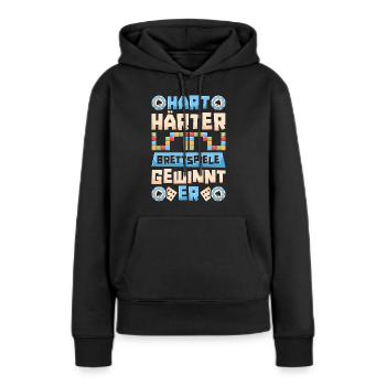 Jeu de société Jeu de société - Sweat à capuche Premium bio Femme - noir - Devant - Julia (174cm)