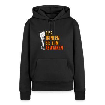 Bier trinken bis zum Abwinken Bayern Bierzelt - Frauen Premium Bio Hoodie - Schwarz - Vorne - Julia (174cm)