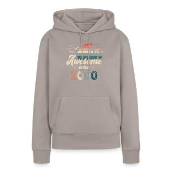 Geburtstag 2000 Palmen - Frauen Premium Bio Hoodie - Taupe - Vorne - Julia (174cm)