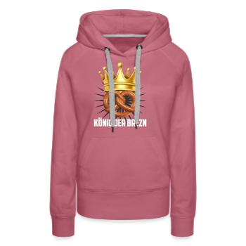 Bretzel König Bretzel Brezn Bayern - Frauen Premium Bio Hoodie - Malve - Vorne - Isabella (175cm)