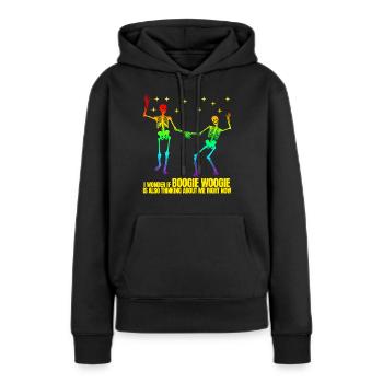 Boogie Woogie Skeleton Dance Swing - Frauen Premium Bio Hoodie - Schwarz - Vorne - Julia (174cm)
