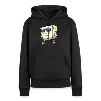 Tofu dansant pour les végétaliens et les amateurs de tofu - Sweat à capuche Premium bio Femme - noir - Devant - Julia (174cm)