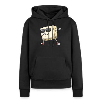 Tofu dansant pour les végétaliens et les amateurs de tofu - Sweat à capuche Premium bio Femme - noir - Devant - Julia (174cm)