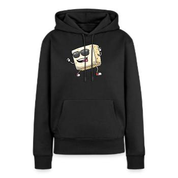Tofu dansant pour les végétaliens et les amateurs de tofu - Sweat à capuche Premium bio Femme - noir - Devant - Julia (174cm)