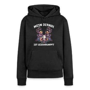 Dirndl zu klein Trachtenshirt Damen Trachten Dirndl - Sweat à capuche Premium bio Femme - noir - Devant - Julia (174cm)