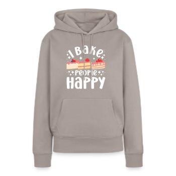 Pastry Lover I Bake People Happy Cute Baking Gift - Frauen Premium Bio Hoodie - Taupe - Vorne - Julia (174cm)