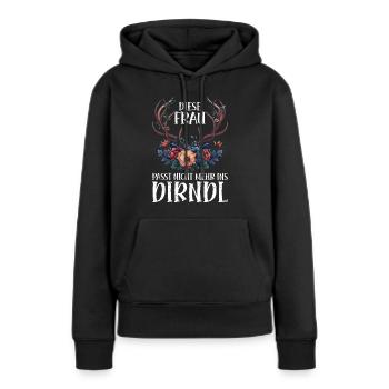 Mon dirndl ne convient plus au dirndl de remplacement - Sweat à capuche Premium bio Femme - noir - Devant - Julia (174cm)