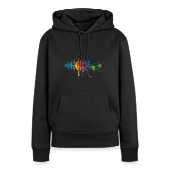 Borken - Frauen Premium Bio Hoodie - Schwarz - Vorne - Julia (174cm)