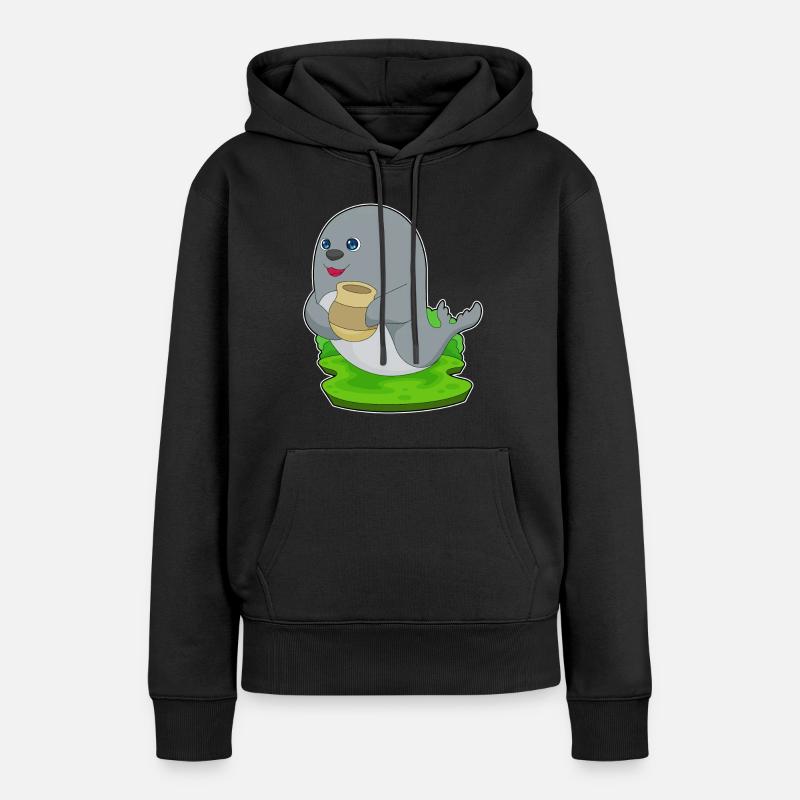Vase de sceau - Sweat à capuche Premium bio Femme - noir