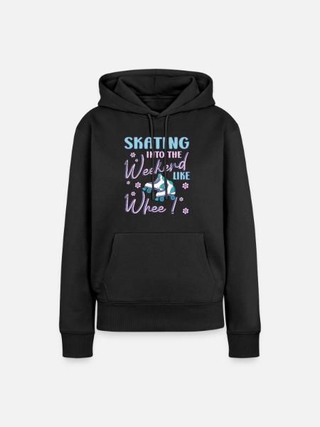Rollerskater Party Skating Into Weekend Gift Idea - Frauen Premium Bio Hoodie - Schwarz