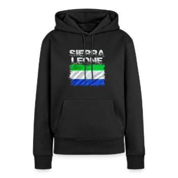 Sierra Leone - Sweat à capuche Premium bio Femme - noir - Devant - Julia (174cm)