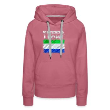 Sierra Leone - Frauen Premium Bio Hoodie - Malve - Vorne - Isabella (175cm)