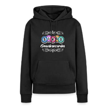 GAGNANT DU BINGO Joueur de bingo drôle Bingo - Sweat à capuche Premium bio Femme - noir - Devant - Julia (174cm)