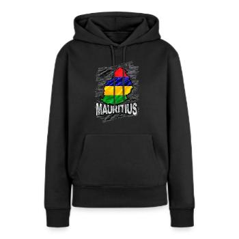 Maurice - Sweat à capuche Premium bio Femme - noir - Devant - Julia (174cm)