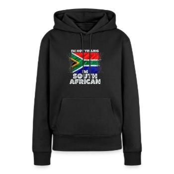 Afrique du Sud - Sweat à capuche Premium bio Femme - noir - Devant - Julia (174cm)
