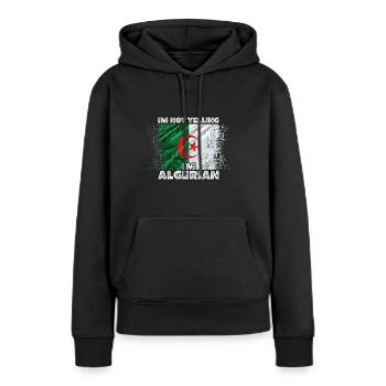 Algerien - Frauen Premium Bio Hoodie - Schwarz - Vorne - Julia (174cm)