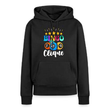 Bingospieler BINGO CLIQUE Lustiges Bingo - Frauen Premium Bio Hoodie - Schwarz - Vorne - Julia (174cm)