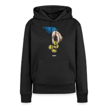 Münzsammler-definition Numismatik - Frauen Premium Bio Hoodie - Schwarz - Vorne - Julia (174cm)