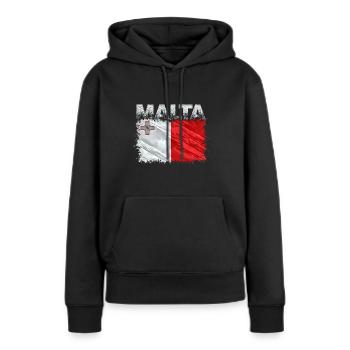 Malte - Sweat à capuche Premium bio Femme - noir - Devant - Julia (174cm)