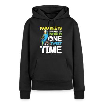 Parakeets Chirping Up The World One Tweet - Frauen Premium Bio Hoodie - Schwarz - Vorne - Julia (174cm)