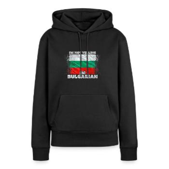 Bulgarie - Sweat à capuche Premium bio Femme - noir - Devant - Julia (174cm)