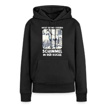 Chevaux Grey Rider Drôle d’amoureux des chevaux - Sweat à capuche Premium bio Femme - noir - Devant - Julia (174cm)