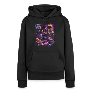 Weirdcore Ästhetischer Albtraum Dreamcore Pastell - Frauen Premium Bio Hoodie - Schwarz - Vorne - Julia (174cm)