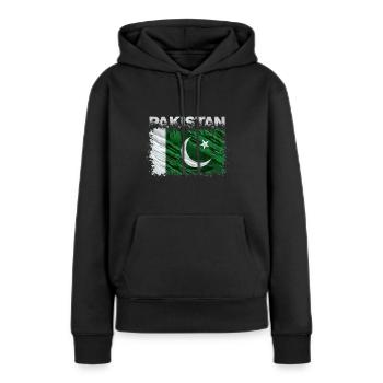 Pakistan - Frauen Premium Bio Hoodie - Schwarz - Vorne - Julia (174cm)