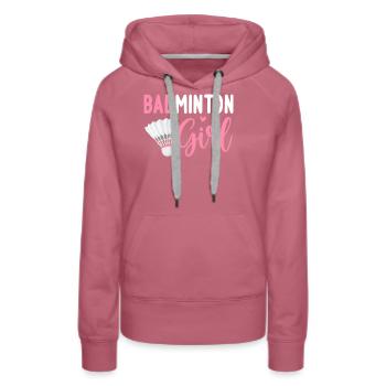 Joueuse de badminton - Sweat à capuche Premium bio Femme - mauve - Devant - Isabella (175cm)